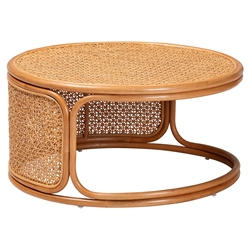 bali & pari Eldon Bohemian Honey Rattan Coffee Table